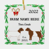Personalisierter Boer Goat Farm Weihnachten #2 Keramikornament (Vorderseite)