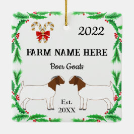 Personalisierter Boer Goat Farm Weihnachten Keramikornament