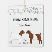 Personalisierter Boer Goat Farm White Christmas #2 Keramikornament (Links)