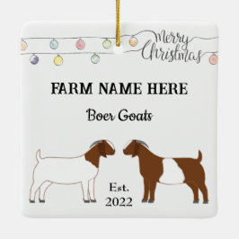 Personalisierter Boer Goat Farm White Christmas #2 Keramikornament
