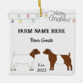 Personalisierter Boer Goat Farm White Christmas #2 Keramikornament (Vorderseite)