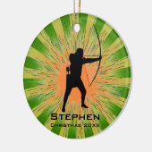 Personalisierter Bogenschießverleih Keramik Ornament (Links)