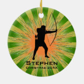 Personalisierter Bogenschießverleih Keramik Ornament (Hinten)