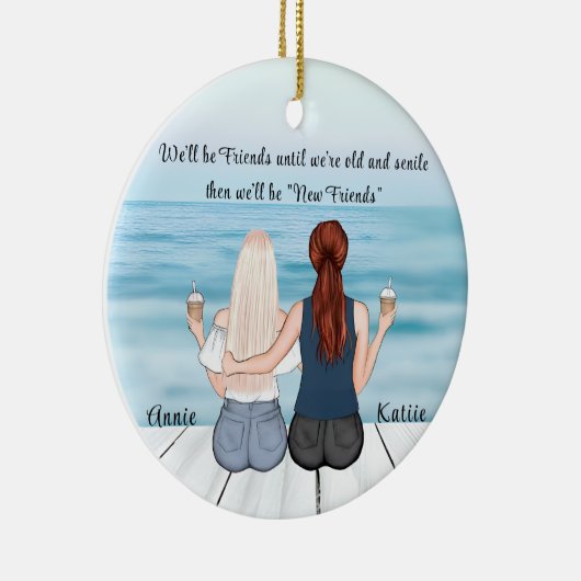 Personalisierter Bohemischer bester Freund - indiv Keramik Ornament (Rechts)