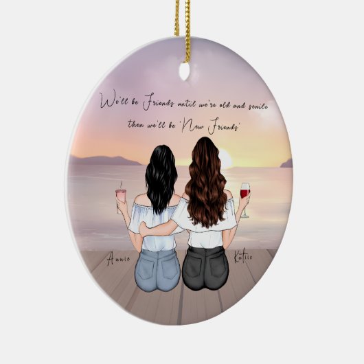 Personalisierter Bohemischer bester Freund - indiv Keramik Ornament (Rechts)