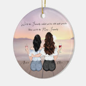 Personalisierter Bohemischer bester Freund - indiv Keramik Ornament (Links)