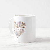Personalisierter Boho-Blumen-Herzbecher Kaffeetasse (Vorderseite Links)