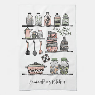 Personalisierter Boho-Chic-Farmhouse-Dekor  Geschirrtuch
