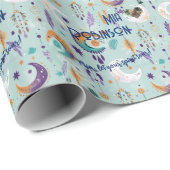 Personalisierter Boho Chic-Geschenkwrap mit Light Geschenkpapier (Rolleneckpunkt)