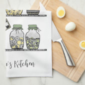 Personalisierter Boho-Chic moderner Farmhouse-Deko Geschirrtuch (Viertel Falte)