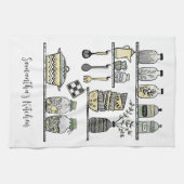 Personalisierter Boho-Chic moderner Farmhouse-Deko Geschirrtuch (Horizontal)