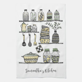 Personalisierter Boho-Chic moderner Farmhouse-Deko Geschirrtuch