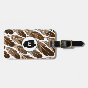 Personalisierter Boho Feather Monogram-Gepäckträge Gepäckanhänger
