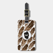 Personalisierter Boho Feather Monogram-Gepäckträge Gepäckanhänger (Vorderseite vertikal)