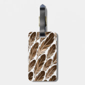 Personalisierter Boho Feather Monogram-Gepäckträge Gepäckanhänger (Rückseite vertikal)
