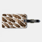 Personalisierter Boho Feather Monogram-Gepäckträge Gepäckanhänger (Rückseite horizontal)
