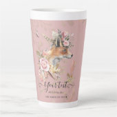 PERSONALISIERTER Boho Fox Feathers Gedenkgeschenk Milchtasse (Vorderseite)