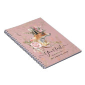 PERSONALISIERTER Boho Fox Feathers Gedenkgeschenk Notizblock (Rechte Seite)