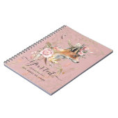 PERSONALISIERTER Boho Fox Feathers Gedenkgeschenk Notizblock (Linke Seite)