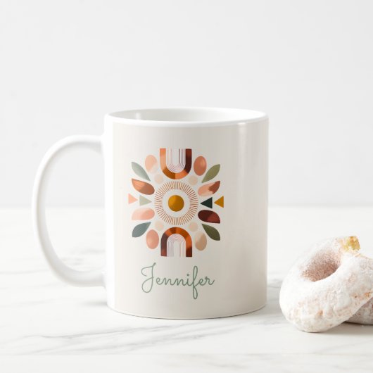 Personalisierter Boho-Muttertags-Kaffeebecher Kaffeetasse (Mit Donut)