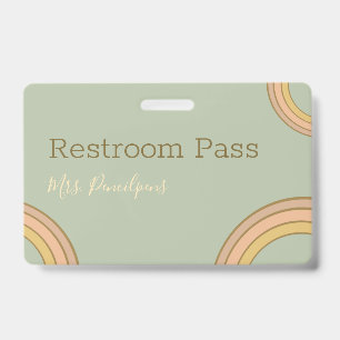 Personalisierter Boho-Regenbogen-Hausausweis Grün Ausweis