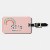 Personalisierter Boho-Regenbogen-Windeltaschenanhä Gepäckanhänger (Vorderseite horizontal)