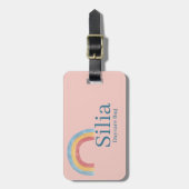 Personalisierter Boho-Regenbogen-Windeltaschenanhä Gepäckanhänger (Vorderseite vertikal)