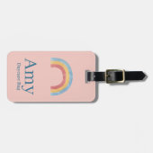 Personalisierter Boho-Regenbogen-Windeltaschenanhä Gepäckanhänger (Vorderseite horizontal)