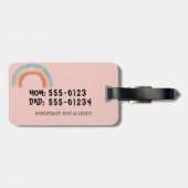 Personalisierter Boho-Regenbogen-Windeltaschenanhä Gepäckanhänger (Rückseite horizontal)