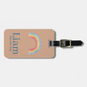 Personalisierter Boho-Regenbogen-Windeltaschenanhä Gepäckanhänger (Vorderseite horizontal)