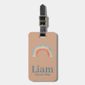 Personalisierter Boho-Regenbogen-Windeltaschenanhä Gepäckanhänger (Vorderseite vertikal)