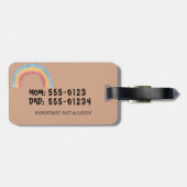Personalisierter Boho-Regenbogen-Windeltaschenanhä Gepäckanhänger (Rückseite horizontal)