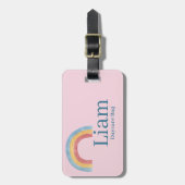 Personalisierter Boho-Regenbogen-Windeltaschenanhä Gepäckanhänger (Vorderseite vertikal)