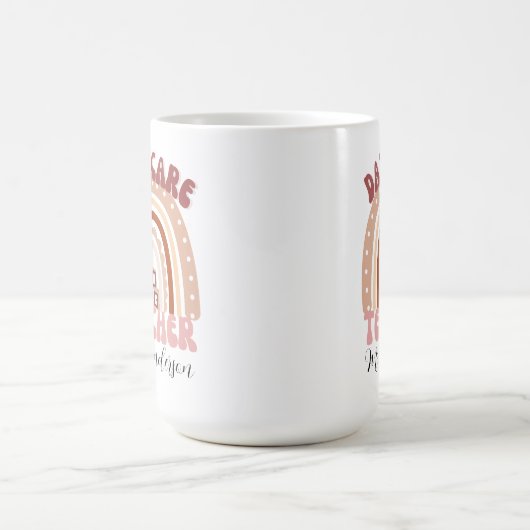 Personalisierter Boho-Regenbogenlehrer Kaffeetasse (Mittel)