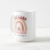 Personalisierter Boho-Regenbogenlehrer Kaffeetasse (Vorderseite Links)