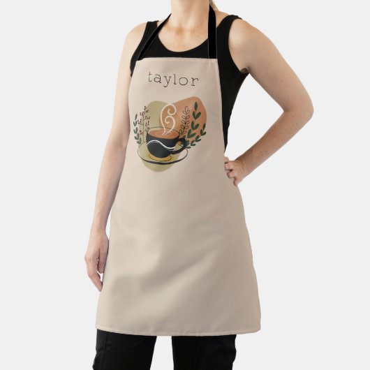 Personalisierter Boho Terracotta-Kaffee Schürze (InSitu)