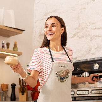 Personalisierter Boho Terracotta-Kaffee Schürze