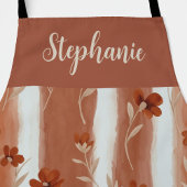 Personalisierter Boho-Terrakotta-Wildblumen-Name Schürze