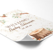 Personalisierter Boho-Wald-Babyshower-Hintergrund Poster (Ecke)