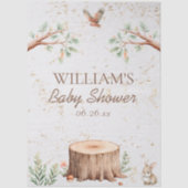 Personalisierter Boho-Wald-Babyshower-Hintergrund Seidenpapier (Vorderseite)