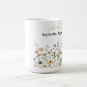 Personalisierter Boho-Wildblumen-Becher | Becher m Kaffeetasse (Mittel)