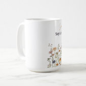 Personalisierter Boho-Wildblumen-Becher | Becher m Kaffeetasse (Vorderseite Links)