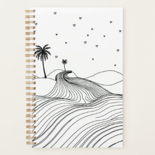 Personalisierter Boho-Wüsten-Druck Planer