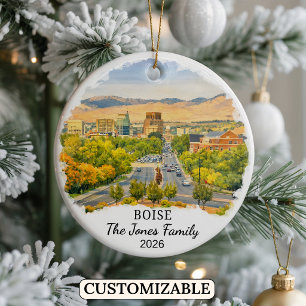 Personalisierter Boise-Schmuck, Individueller Bund Keramik Ornament