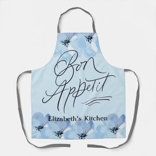 Personalisierter Bonito Appetit Blauer Bläschen Schürze (Vorderseite)