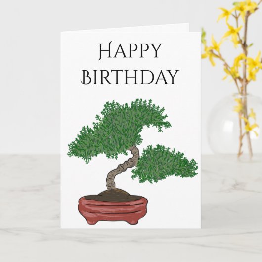 Personalisierter Bonsai-Tree Karte (Gelbe Blume)
