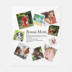 Personalisierter Bonus-Mama-Definition 9-Foto-Coll Fleecedecke