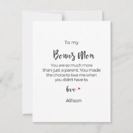Personalisierter Bonus Mama Muttertag Feiertagskarte