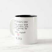 Personalisierter Bonus Vater Kaffeebühner Tag Vate Zweifarbige Tasse (Vorderseite Links)