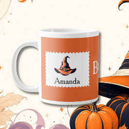 Personalisierter Boo Orange Hexenhut Jumbo-Tasse